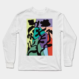 Colourful Plant Silhouette Long Sleeve T-Shirt